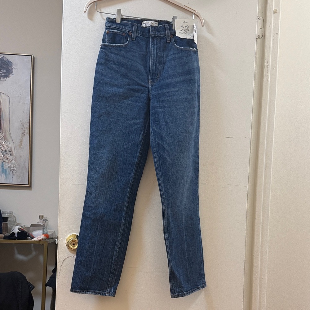 Abercrombie & Fitch Blue High-Waisted Jeans